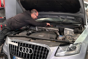 Work being done on an Audi car at Autofix Service Centre