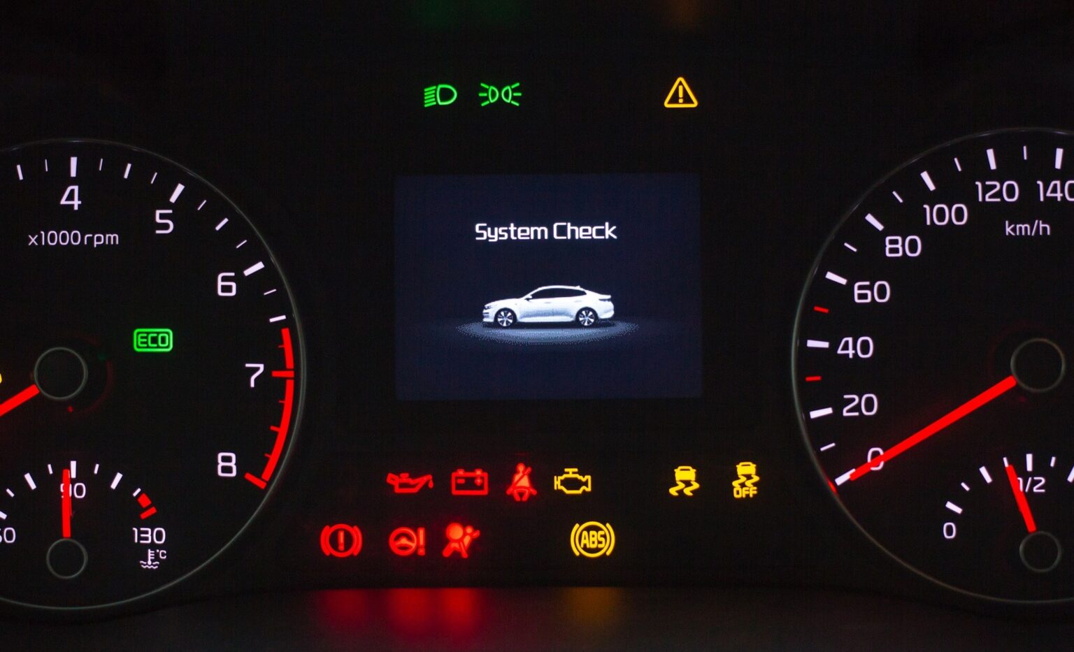 Car dashboard warning lights
